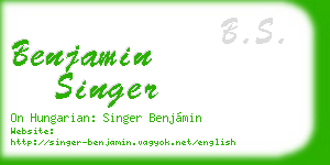 benjamin singer business card